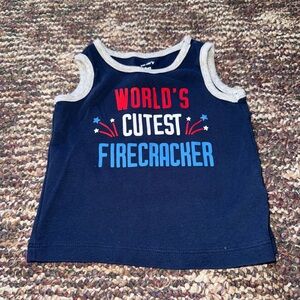 Carter's Navy 'World's Cutest Firecracker' Kids Tank Top and bottom set